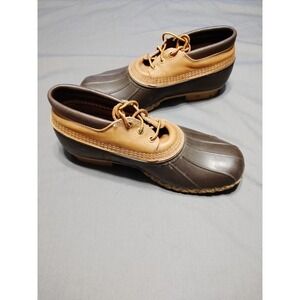 LL Bean Boots Unlined Gumshoes Brown Low Duck Hunting Boots Made In USA Men 12